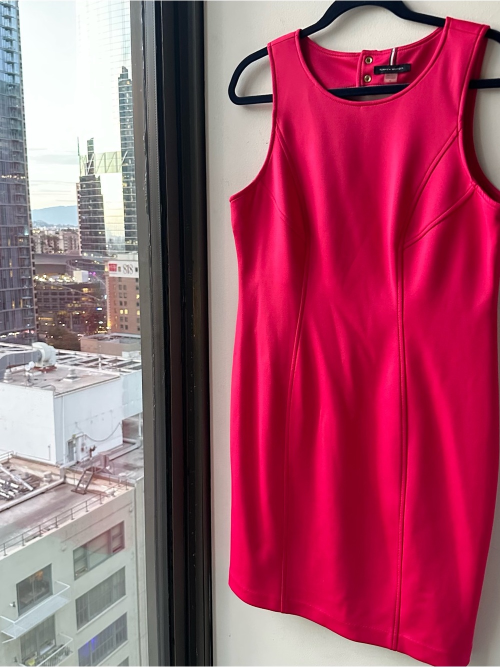 Tommy Hilfiger Sleeveless Bright Pink Sheath Dress